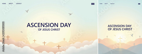 Schilderij op canvas Elegant ascension day background, Illustration ascension day background for webs