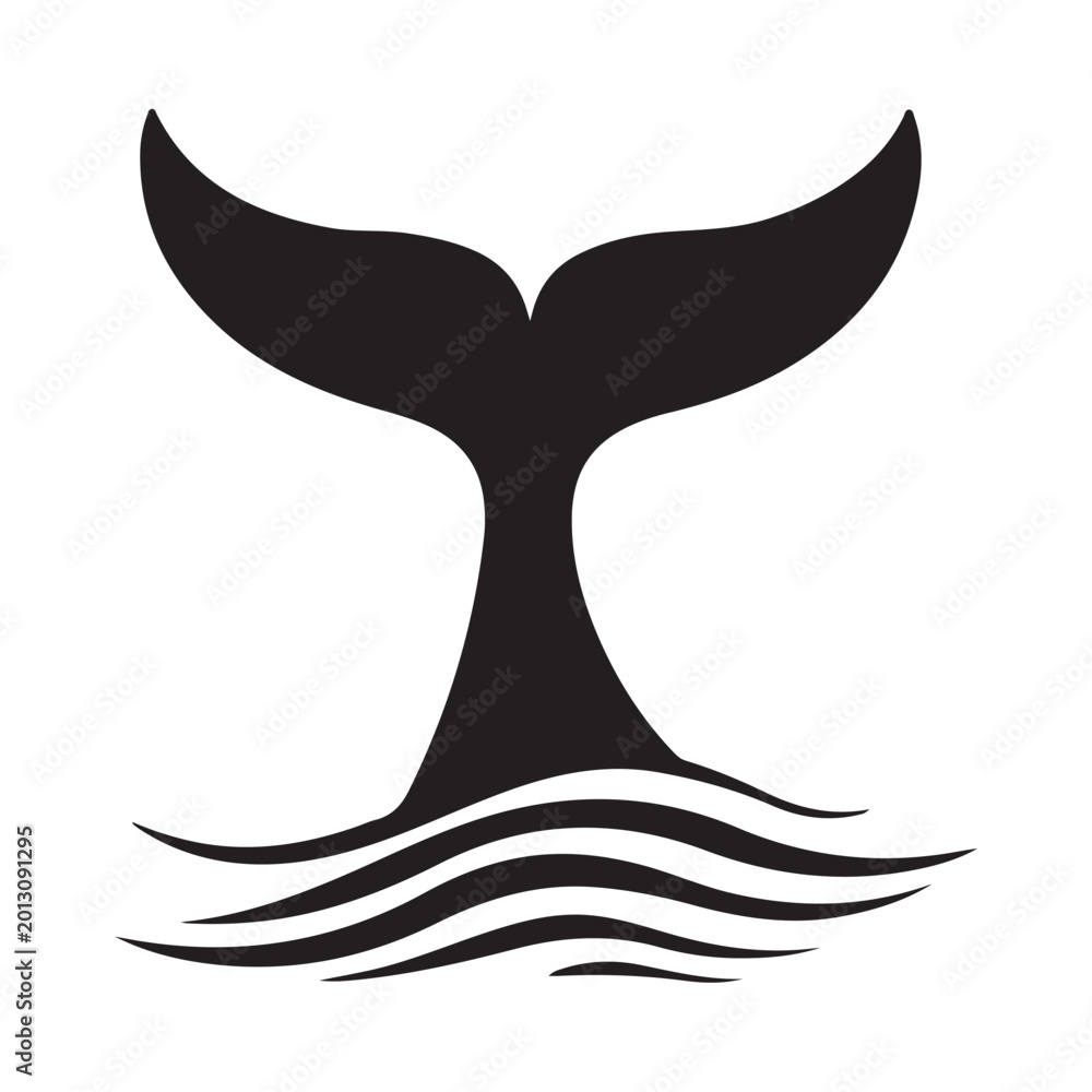 Naklejka premium Whale tail silhouette, 