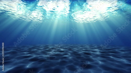 underwater scene with rays of light. seabed animated background