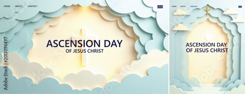 Foto Elegant ascension day background, Illustration ascension day background for webs