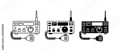 Photography CB Radio Icons, Two-Way Communication Devices, Vintage Transceiver Graphics, Ham