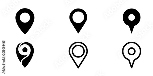 Set of map marker and location pin icons for GPS navigation or collection of map pointers