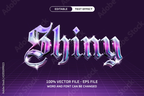 Foto Shiny Chrome Gothic Editable Text Effect