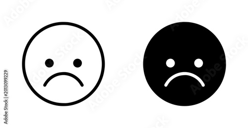 Quadro su tela Sad Face Icons, Negative Emotion Symbols, Disappointment Emoticons, Unhappy Mood
