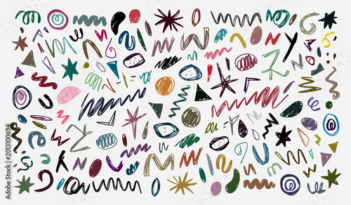 Foto Colorful abstract doodle with swirling shapes and patterns