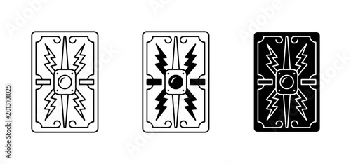 Photos Roman Scutum Shield Vector Icons, Ancient Military Defense Symbols, Legionary Eq