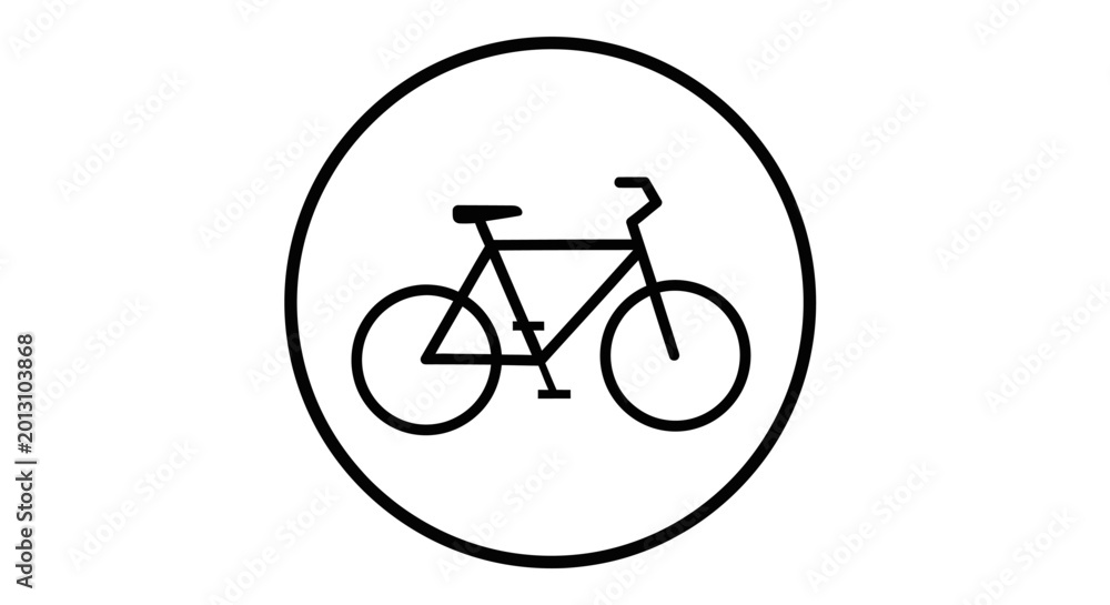 Fototapeta premium Bicycle Icon Inside A Circle.