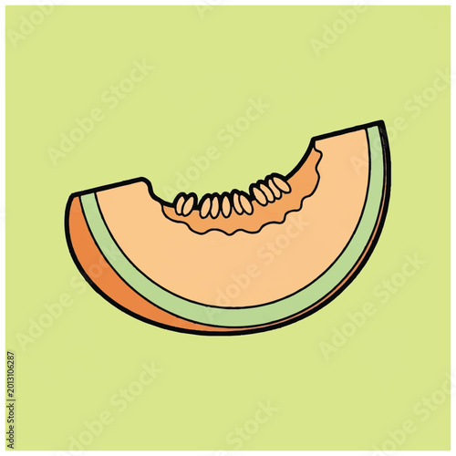 Bilde på lerret A cartoon slice of watermelon fruit.
