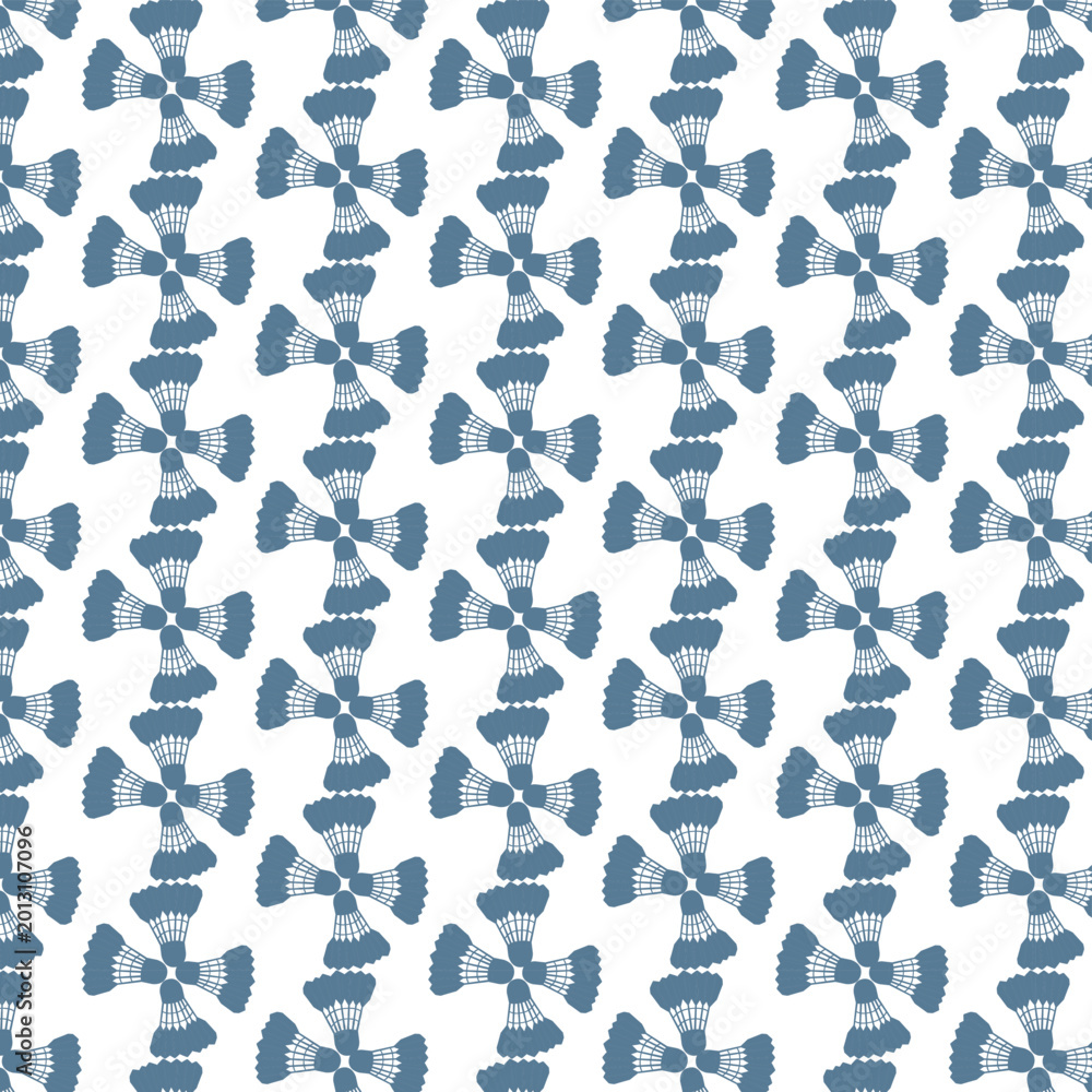 Fototapeta premium Seamless blue geometric pattern, abstract shapes, textured design, vector background