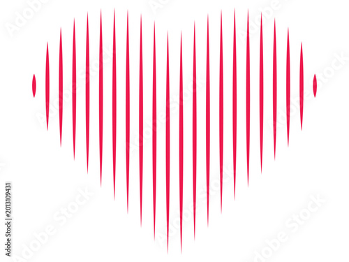 Minimalist Pink Heart Graphic with Vertical Stripe Pattern