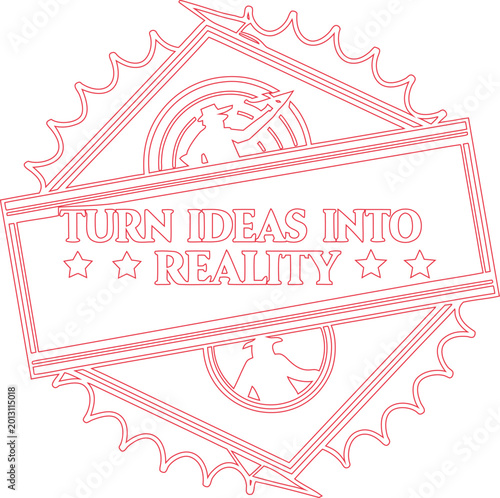 Transformative Red Outline Stamp Turn Ideas Into Reality with Creative Silhouettes