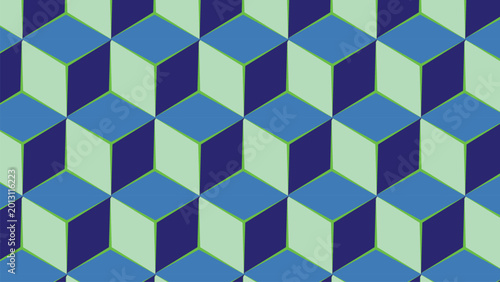 Hexagonal Geometric Pattern with Blue and Teal Colors