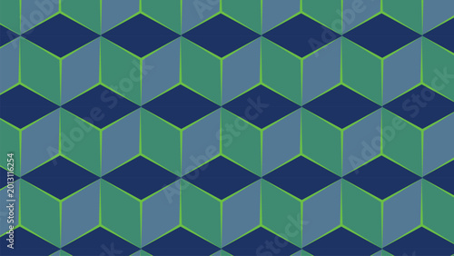 Hexagonal Geometric Pattern With Colorful Shapes