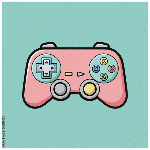 Pink video game controller toy.