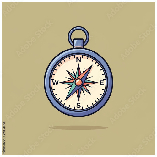 Vintage Navigation Compass Instrument Tool.