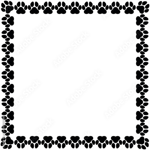 Minimal paw print design isolated on white