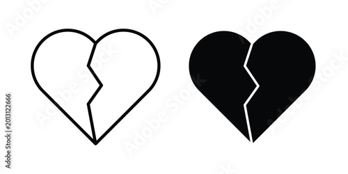 Fotografie Broken heart icon symbol illustrations. Icon design