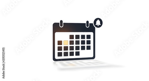 A calendar icon on a laptop keyboard for organizing and planning