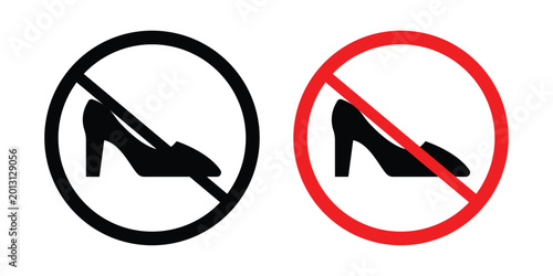 Photos No high heels sign symbol illustrations. Icon design