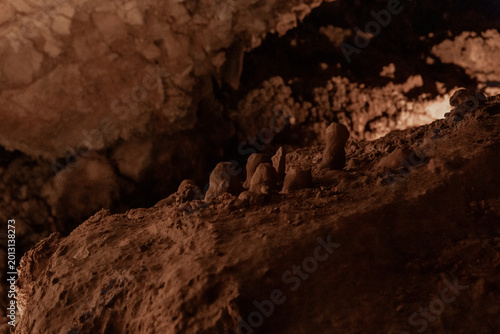 Unusual  natural beauty of Sorek stalactites cave in the Judean Mountains near the Beit Shemesh in the Israel