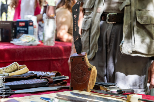 Handmade decorative knife for sale at annual Jerusalem Knights festival in Jerusalem in Israel