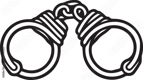 Canvas-taulu A pair of handcuffs for law enforcement or crime concept