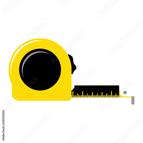Canvastavla Construction essential vibrant yellow tape measure vector icon for accurate meas