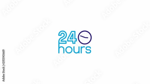 Animated 24 Hours Service Logo
