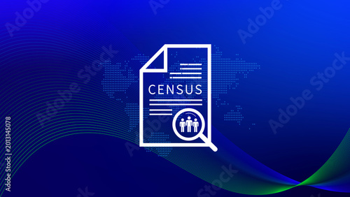Schilderij op canvas Census Digital data virtual with Network