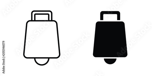 Bild auf Leinwand Cowbell icon on white background, simple icons.