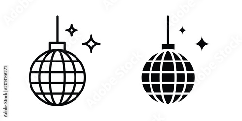 Disco ball icon on white background, simple icons.