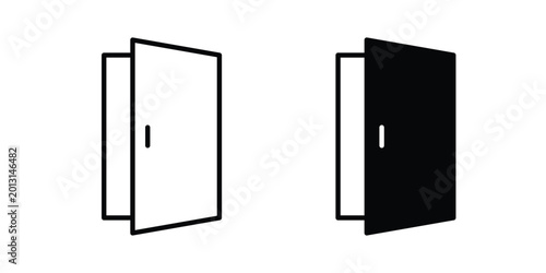 Tableau sur toile Door open icon on white background, simple icons.