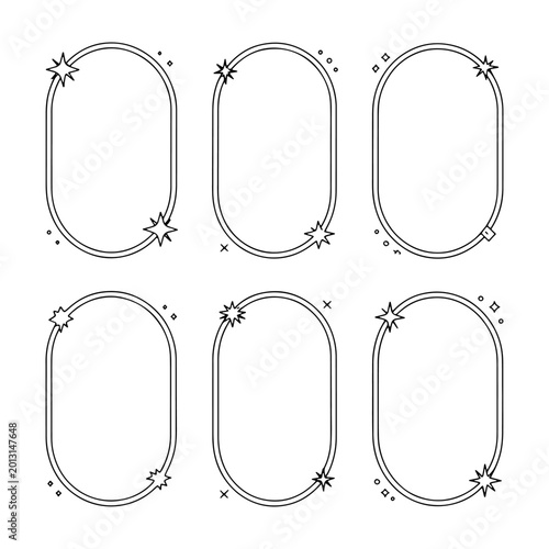 Decorative frames with star accents suitable for various creative projects and designs