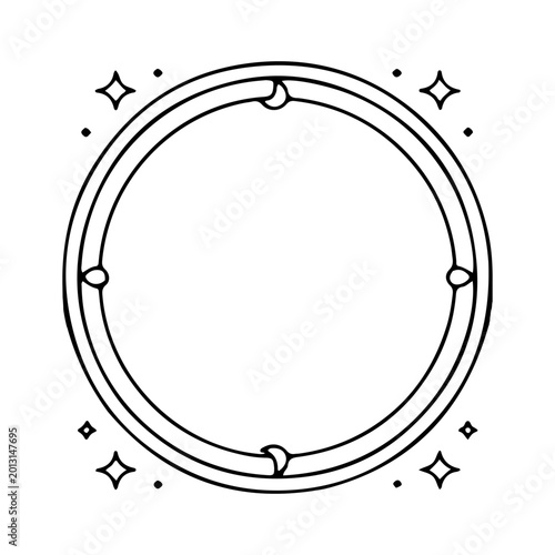 Decorative circular outline with sparkling accents ideal for art, invitations, or designs