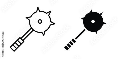 Photos Mace icon on white background, simple icons.