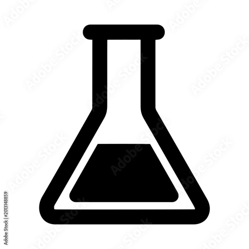 Photos Black outline icon of a laboratory erlenmeyer flask with liquid erlenmeyer labor