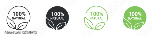 100 percent organic label sticker badge, 100% natural seal, 100% organic emblem, vector illustration . 