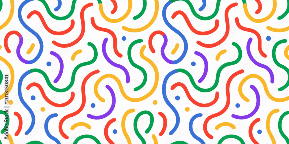 Obraz premium Colorful abstract wave pattern with dots on white background