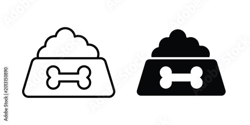Fotografia Pet food bowl icon on white background, simple icons.