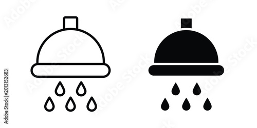 Photos Shower down icon on white background, simple icons.