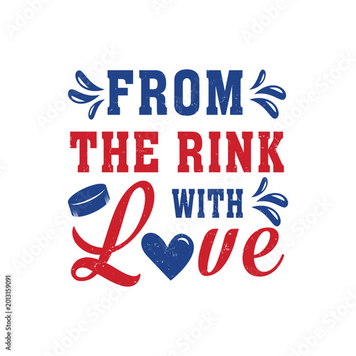 Canvas Print Hockey typography t shirt design vector illustration quote From the rink with lo