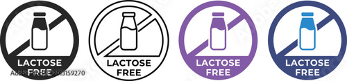 Foto Lactose Free Dietary Product Labels for Dairy Alternative and Digestive Health A