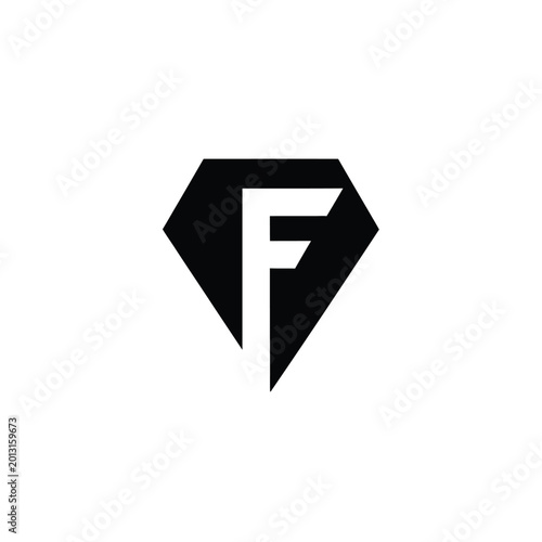 Minimalist letter f inside a black diamond shape on a white background Free Download Minimalist letter f inside a black diamond shape on a white background - GFXLoad