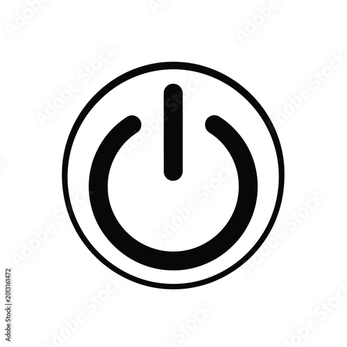 Foto Simple black power button on a white background