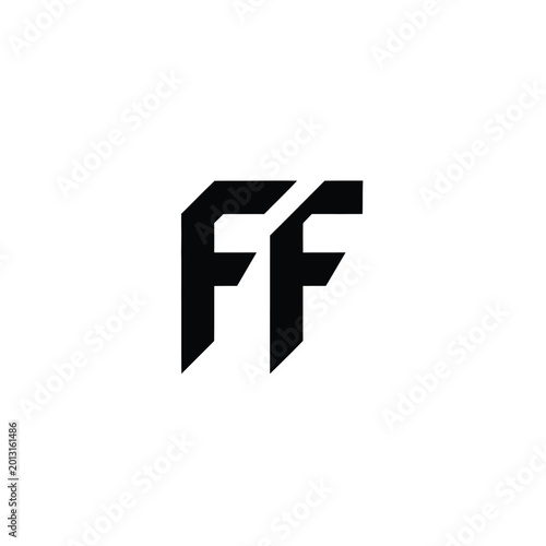 Free Download Bold letter ff monogram symbol on a white background - GFXLoad