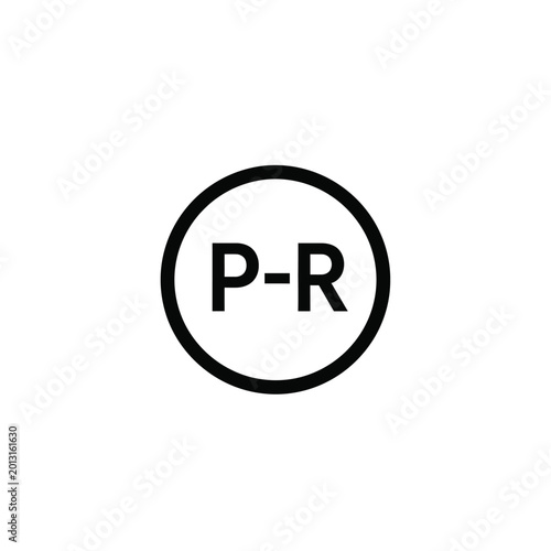 Photos Circular badge with letters p and r separated by a hyphen