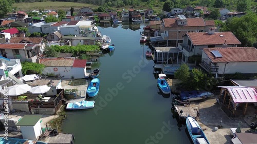 Fishing Village in Bulgaria shot from a drone in Aerial View