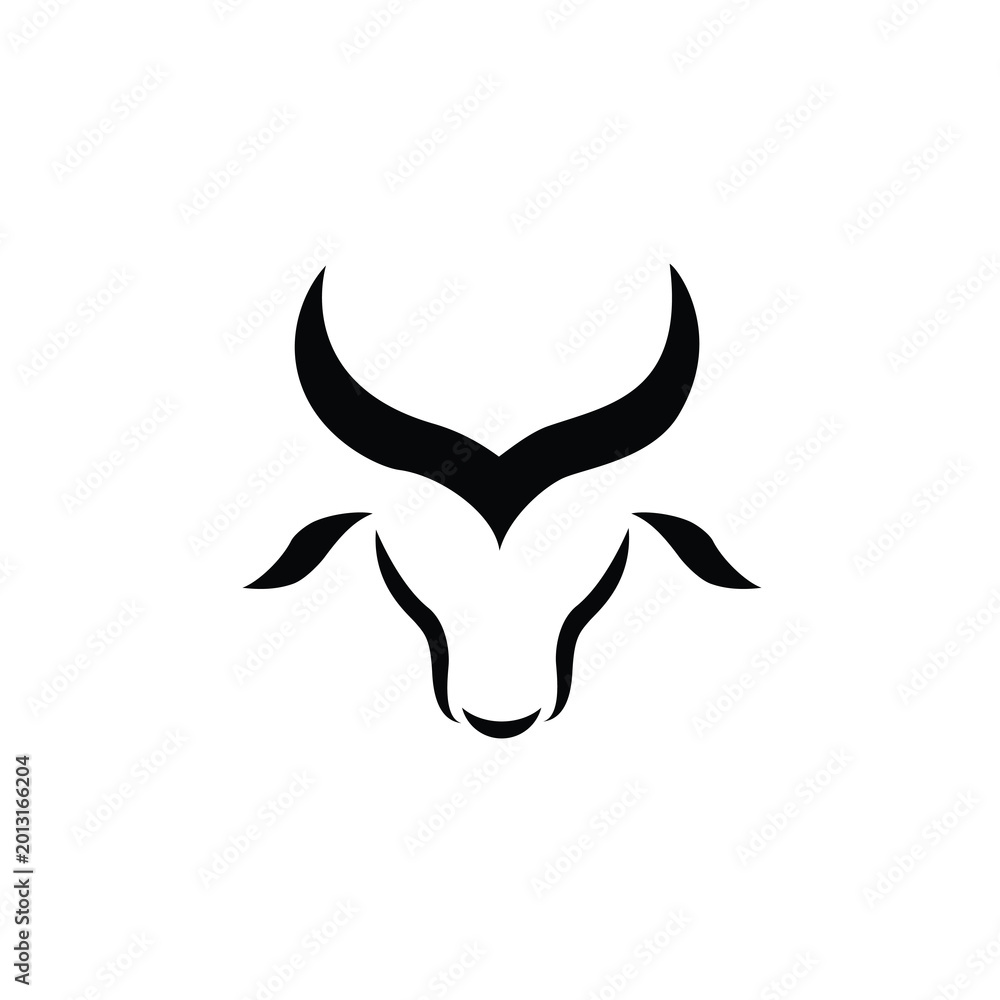 Fototapeta premium Bull Head Minimalist Logo