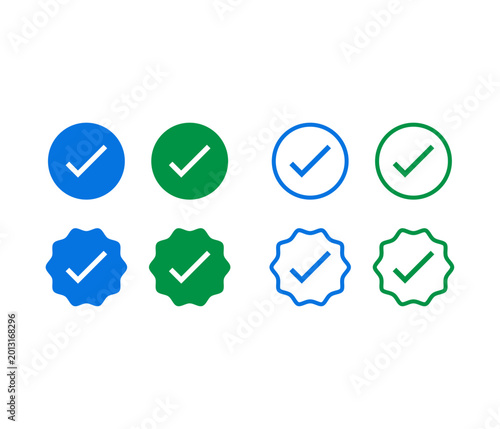 set of verified icon vector symbol