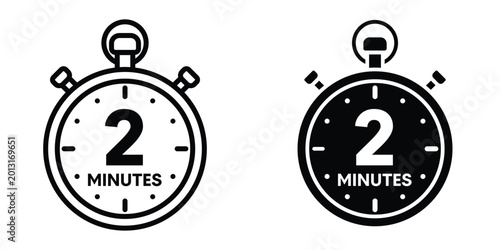 Canvas-taulu 2 minutes icon design illustration drawings